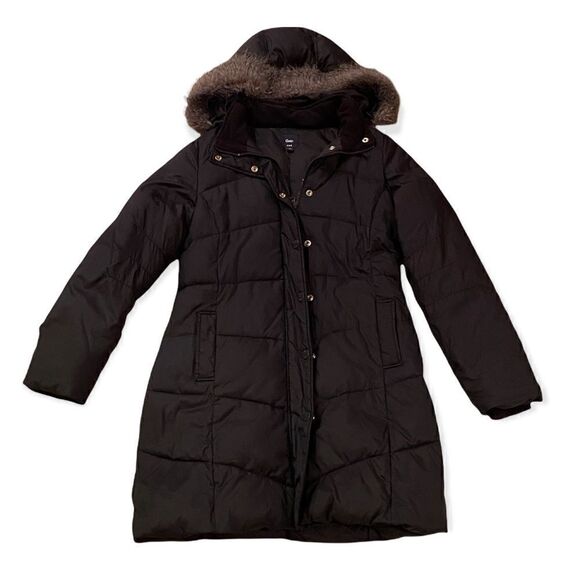 EUC GAP hooded winter jacket in black - Picture 1 of 15
